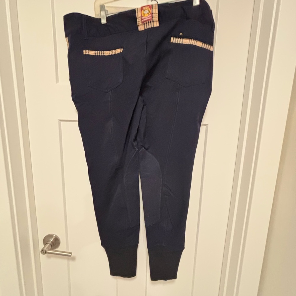 Bakers Black Joggers with Tan Plaid Detail - Picture 3 of 5